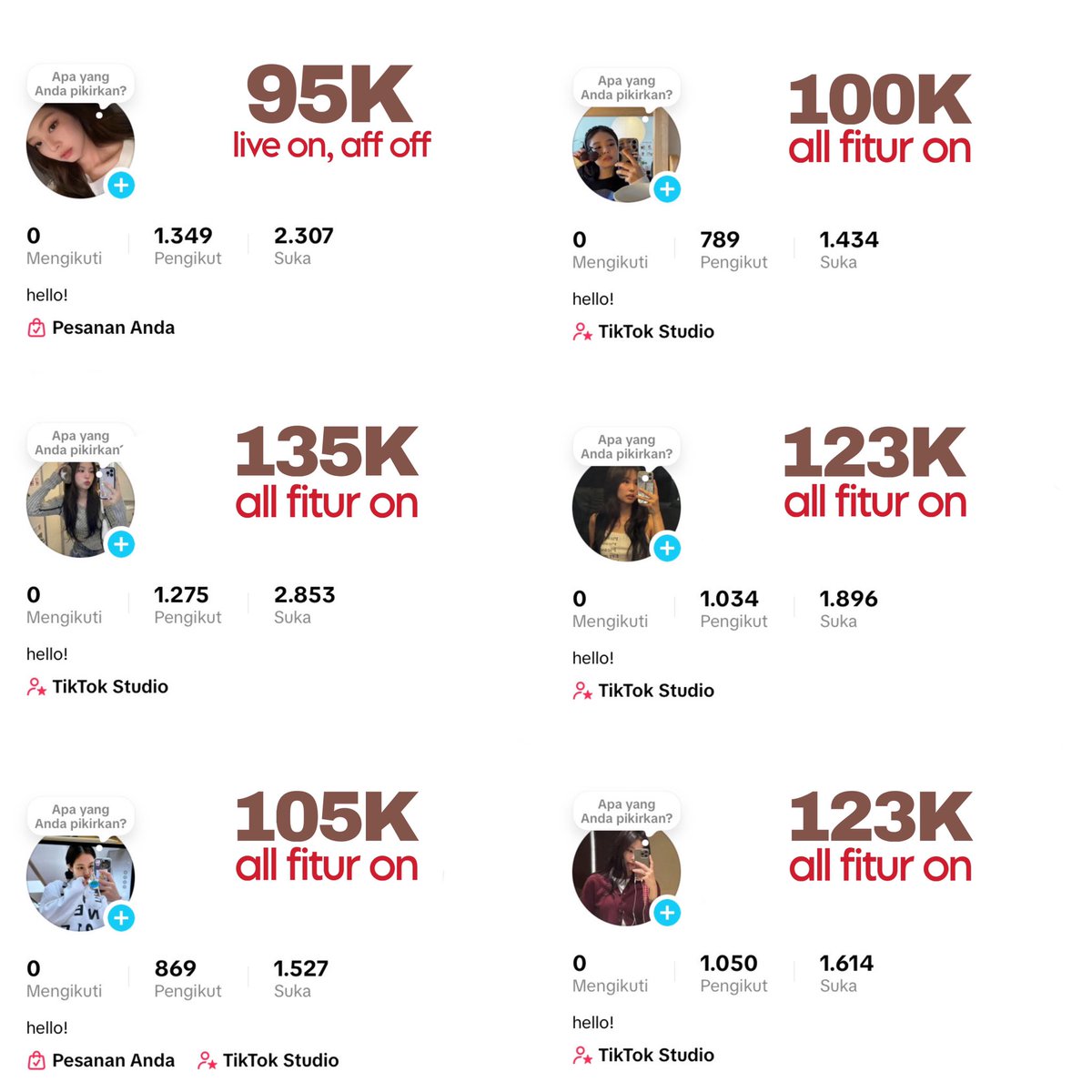 anya ; jual akun tiktok ready pinned tweet media