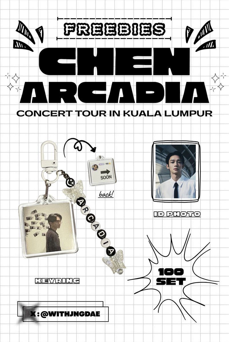 #ARCADIAinKL freebies preview! 💛
𖥔 ݁ ˖ made by <a href="/withjngdae/">atin ᯓ★</a> <3

📆 29 March 2026
📍ZEPP KL
⏰ TBA

𑣲 limited quantity!
𑣲 FCFS basis!
𑣲 like , rt &amp; follow to claim!
𑣲 just say hi to me <3

#CHENinKL #CHEN #ArcadiaTour <a href="/CHEN_INB100/">CHEN_official</a> #첸