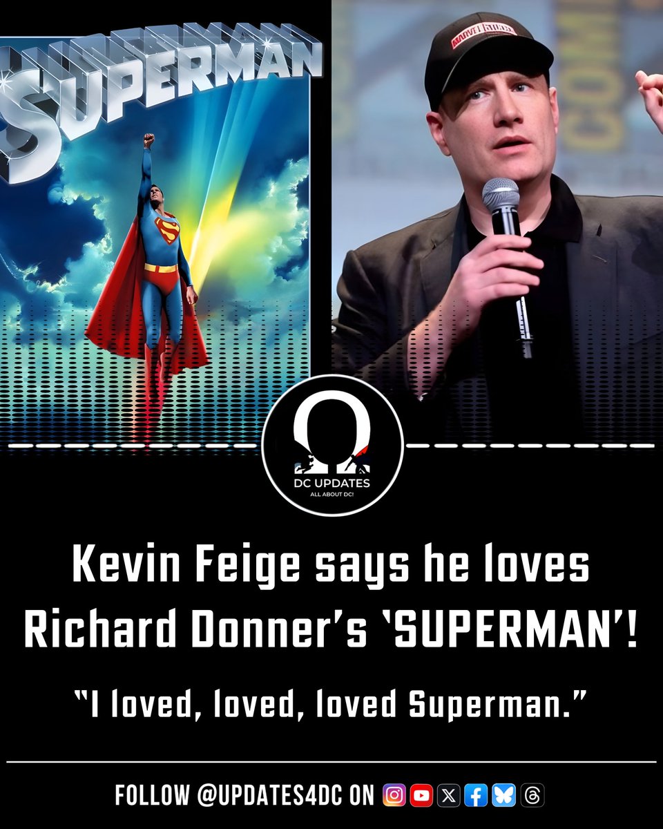 Updates4DC's tweet image. Kevin Feige says he loves Richard Donner’s Superman:
“I loved, loved, loved Superman.”
(Source: The Hollywood Reporter)
#Superman #KevinFeige #DC