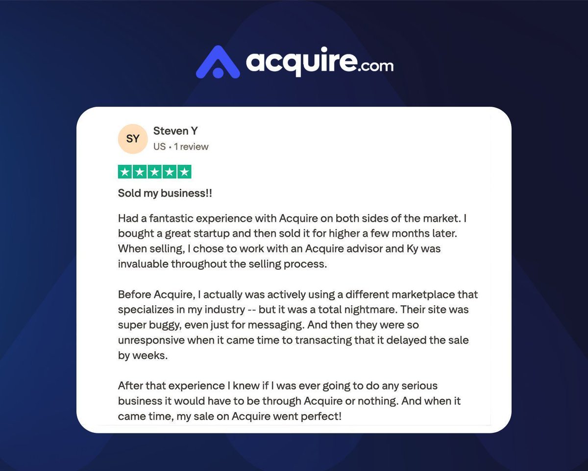 acquire.com tweet media