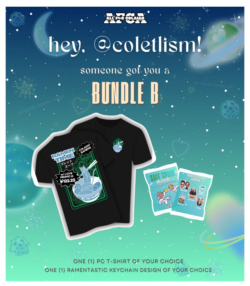 _allforcolaiah's tweet photo. Manifestation works! Here's a bundle B for you, @coletlism ! ππ©΅
Please message @_AFCArt to claim your shirt and keychain! β¨
#SafeSpaceCollection
#AllForCOLAIAH https://t.co/rgl3L1b5A6