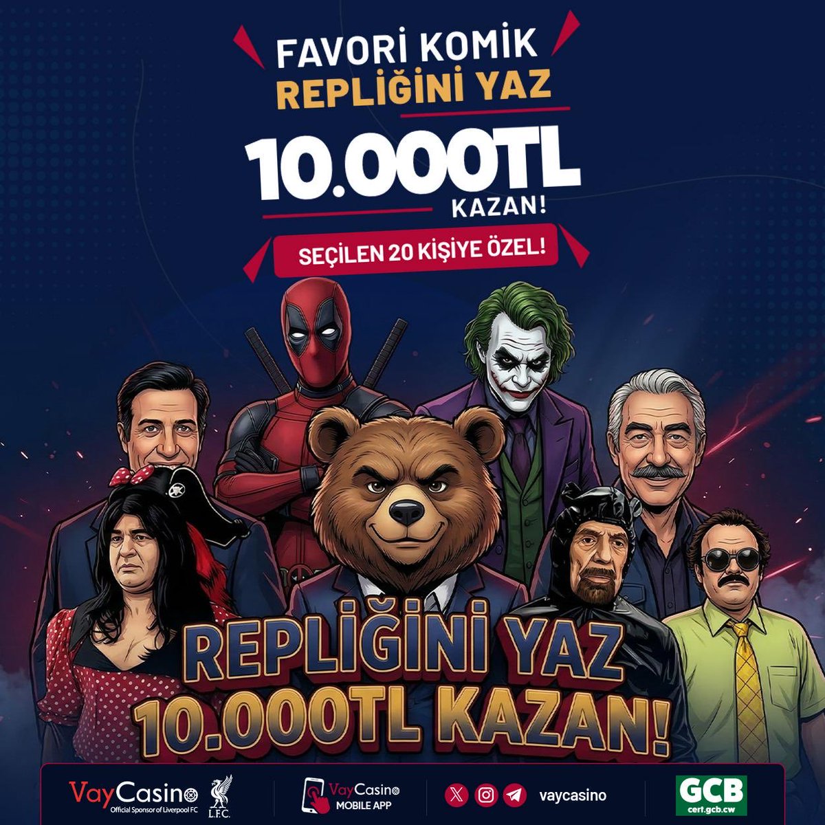 vaylakazan's tweet photo. En Sevdiğiniz Komik Repliğini Yaz! 
📌 Gün İçinde Vaycasino'da 250 TL ve Üzeri Yatırımın varsa;
Formu Doldur, En Beğendiğimiz 20 Kişiye;
💲10.000TL HEDİYE!💲
⏰Katılım gün sonuna kadar geçerli.
FORMU DOLDUR, KAZANMA ŞANSINI YAKALA!
https://t.co/9Bm4GOCP2C

https://t.co/QKqdqwNgJP https://t.co/CNxSzGC5P2