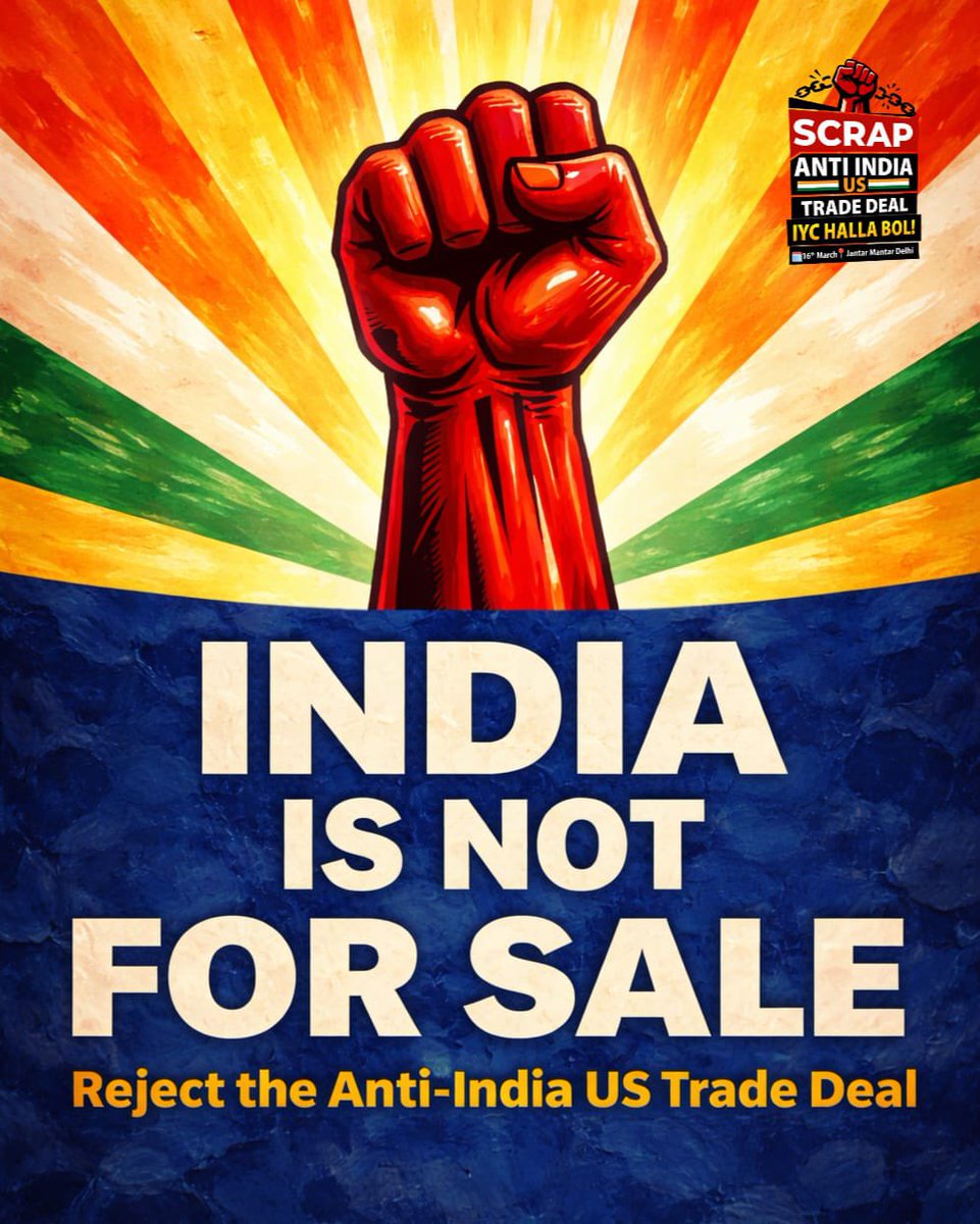 IYC's tweet photo. Loud and clear 💪
See you at📍Jantar Mantar tomorrow.

#IYCHallaBol #ScrapAntiIndiaDeal https://t.co/tIkxu9cGi6