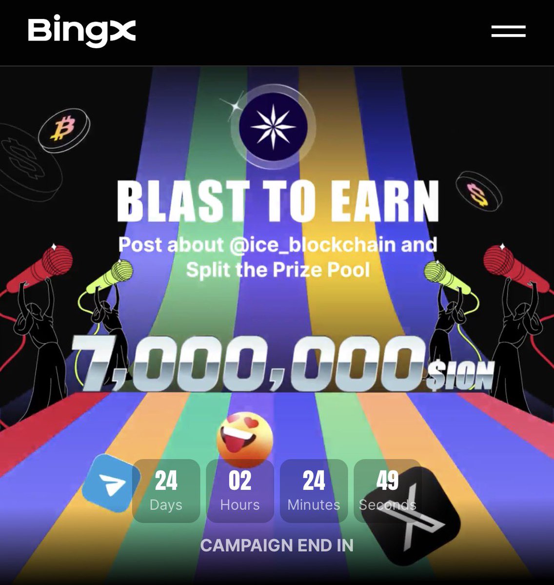 Goboovi's tweet photo. Feels like creators spend years building on platforms that capture most of the value.

That’s why @ice_blockchain and $ION caught my attention.

Up to 80% creator tips, 50% of platform fees burned daily, and tools like Pumpit that can turn a post into a tokenized community.

There’s also a 7M $ION campaign on @BingXOfficial live now.

Are we finally entering the creator-owned internet?