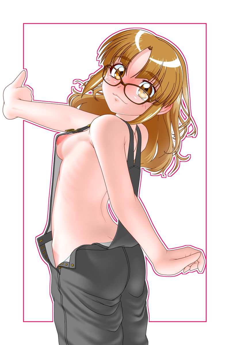 いなほちゃんオーバーオール有無×眼鏡有無×髪型の組み合わせ4態 