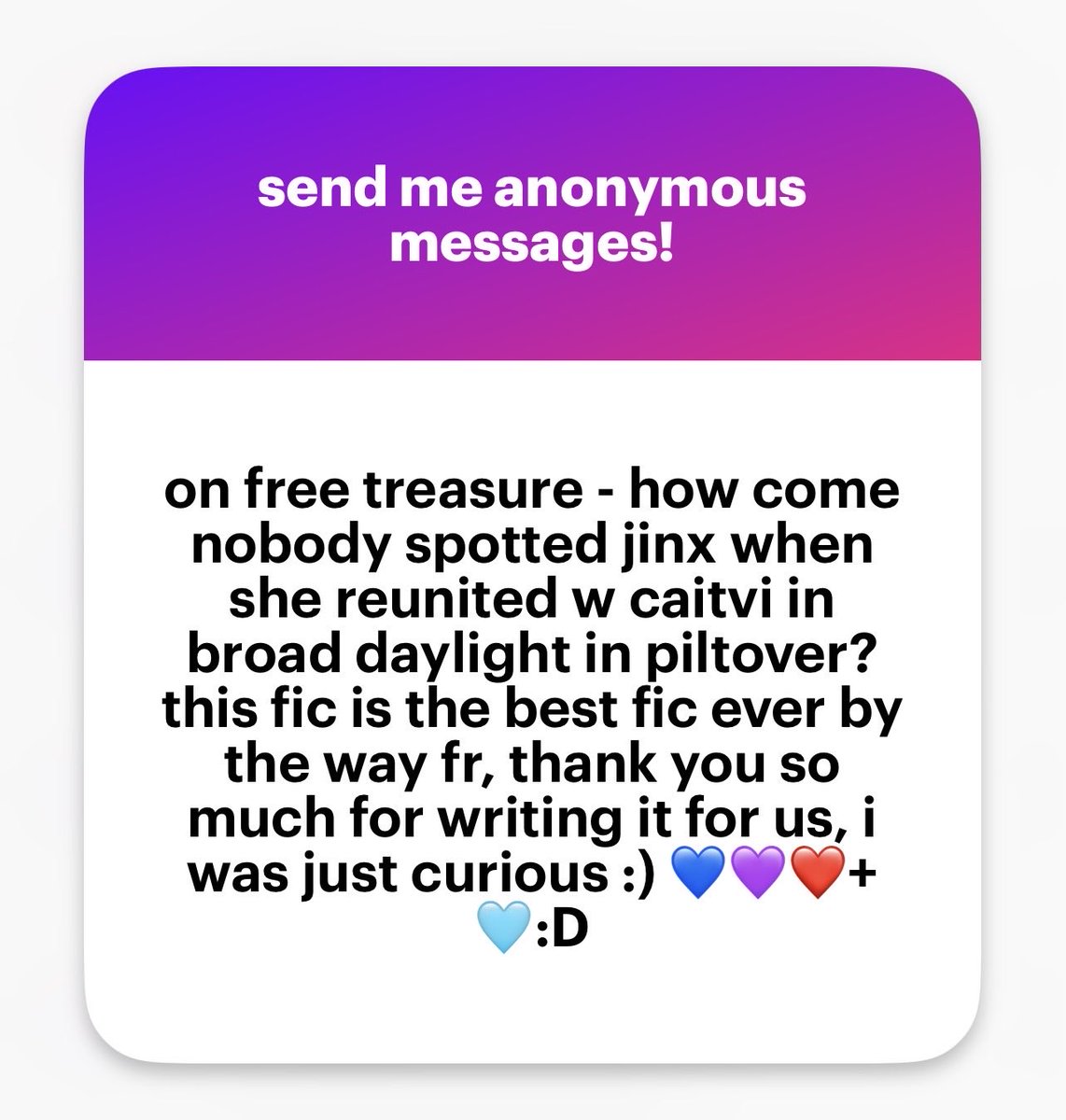 BeaSpam87's tweet photo. This is a great question! Jinx is hooded initially and not even Cait or Vi recognize her until the hood comes off. When it comes to the other people in the street, they are walking along a sidewalk while the street is busy. I meant for that to provide a bit of cover 1/2 https://t.co/2ptLycui9b