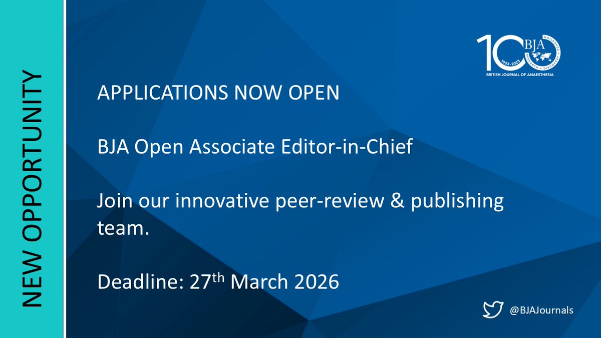 British Journal of Anaesthesia tweet media