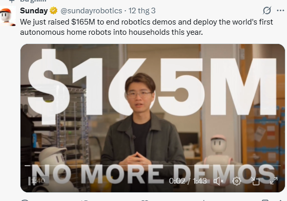 holyfool5649's tweet photo. Early Alpha: Sunday

Sunday (https://t.co/ttCHHwIwSe) là dự án robot gia đình tự hành đầu tiên trên thế giới raise 165M$
@sundayrobotics 
Memo, robot của Sunday sử dụng AI để thực hiện các công việc nhà của chủ sở hữu 

Dự án đang cho đăng kí Waitlist: https://t.co/kgQLBXq18u