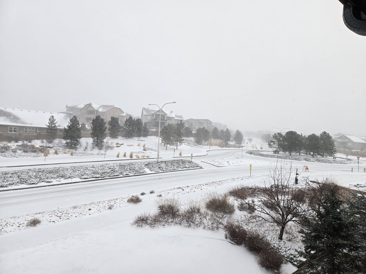 Surprise! Winds are strong and near-blizzard conditions are occurring while many roads are covered. Take it slow or postpone travel for a couple of hours! Also, temperatures have plummeted into the teens and wind chills are close to zero at times. 🥶