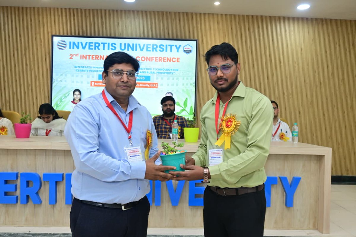 Mohnish009's tweet photo. Proud &amp; honoured to chair a session at the 2nd International Conference on Integrated Innovations in Agriculture &amp; Food Technology for Climate Resilience, Nutritional Security &amp; Rural Prosperity! Representing the Department of Agriculture, @InvertisUniversity on this global stage https://t.co/P6aWSVzigG