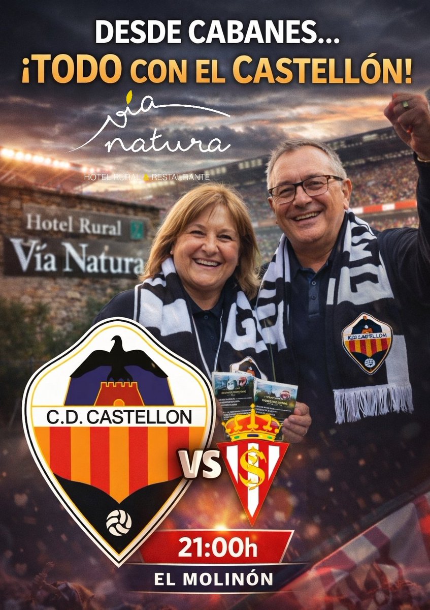 NaturaRural's tweet photo. ⚫⚪ Hoy juega el Castellón.
Desde Hotel Rural Vía Natura (Cabanes) mandamos toda la fuerza albinegra para el partido de esta noche en El Molinón.
Aquí somos socios y orgullosos del CD Castellón.
¡Vamos orelluts! 💪
¿Dónde vais a ver el partido hoy?
#PPO
#CDCastellon
#Albinegros https://t.co/rY1zNWrhsz