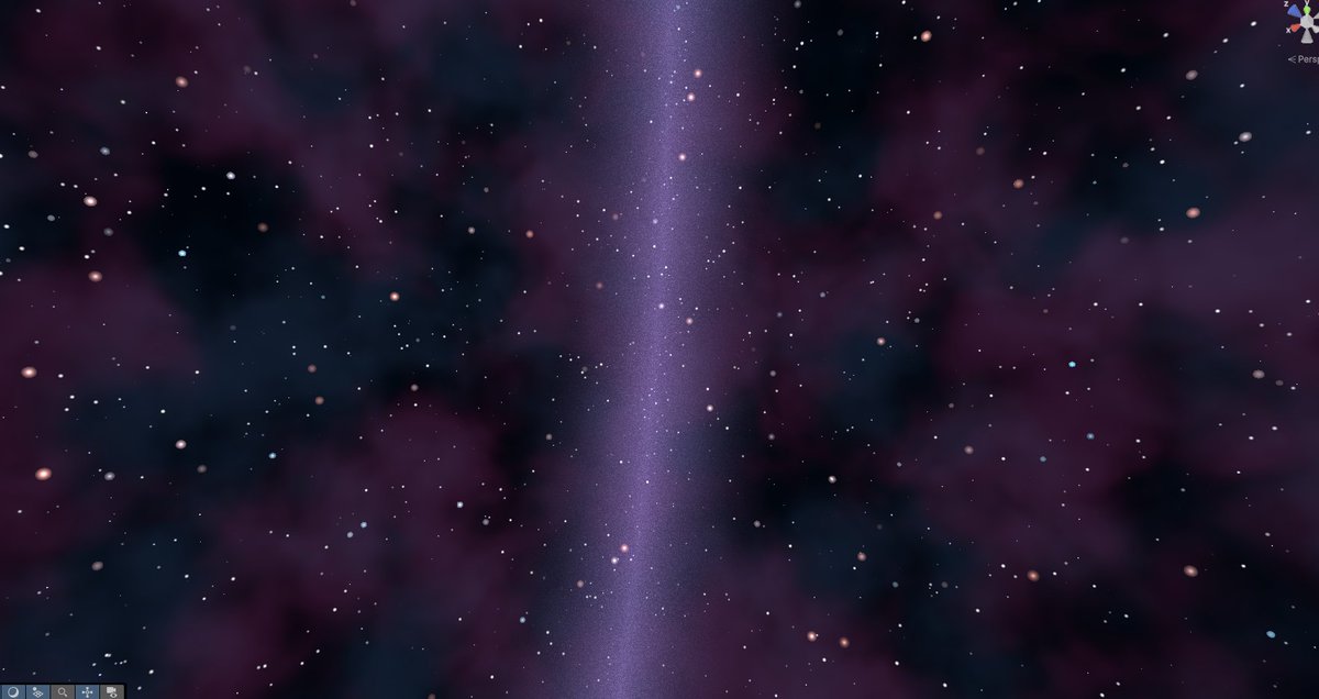 Midia_Pencode's tweet photo. かなり格闘してましたが、きれいな星空ができました～！！
星、雲、銀河帯すべてが自由にカスタマイズできます！！
プログラムで作っているので、境目も無いですよっ！！
#Unity #UnityShader https://t.co/owzqMqhExq