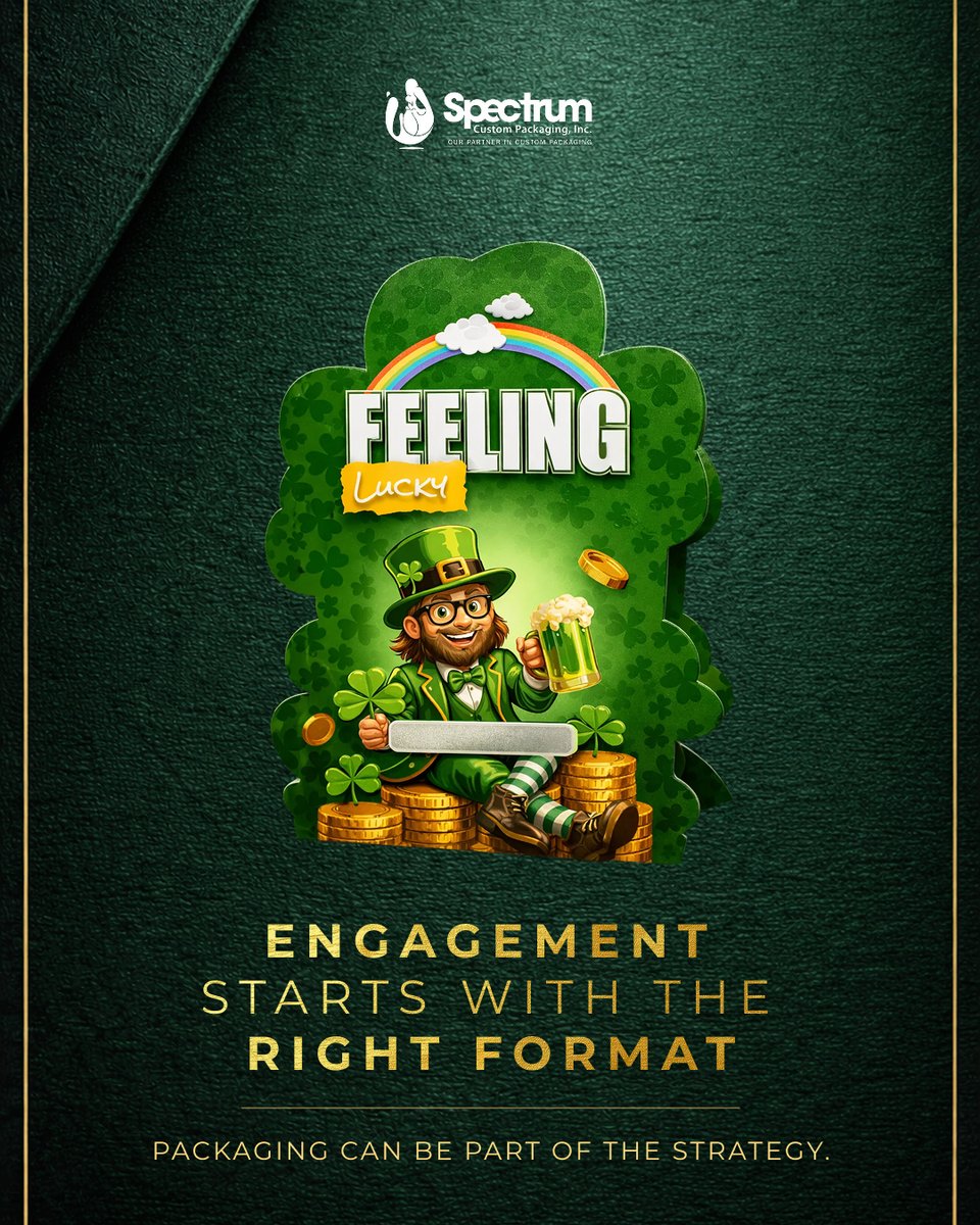 spectrumpkg_inc's tweet image. When interaction becomes part of the format, packaging does more than hold a product, it captures attention and creates memorable brand moments.

🔗 Download the March guide to see how it’s built.
speccp.zoholandingpage.com/saintpatricksd… 

#foldingcarton #packagingmanufacturing #custompackaging