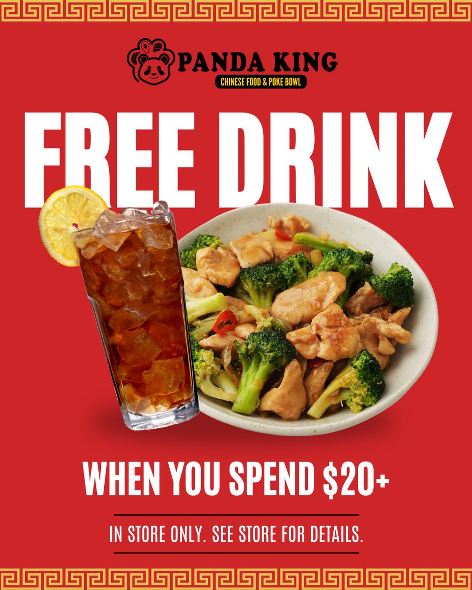 PandaKingPA's tweet image. A little bonus with your meal 🐼🥢 Spend $20 or more at Panda King and receive a FREE drink with your order.

📍1230 Greensprings Drive York, PA 17402
In store only.

#PandaKing #PandaKingPa #ChineseTakeout #PokeBowls #PokeAndTakeout