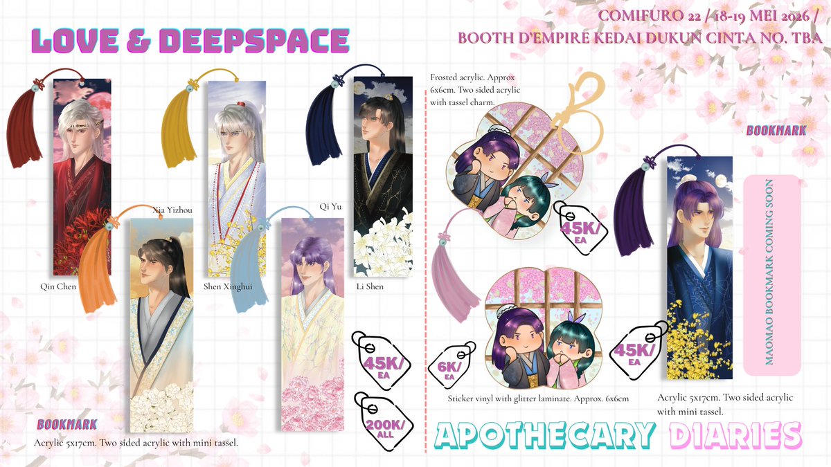 ❤️ &amp; 🔃 would be much appreciated!!

Hello, Selenav's Comifuro22 Pre Order is open 😍
PO period : 15 Marer - 1 April 2026
Booth : D'Empire Kedai Dukun Cinta (Booth no. TBA)
Fandom : Resident Evil, LADS, Apothecary Diaries

FORM LINK ⬇️
#cf22 #cf22catalogue #comifuro22 #comifuro
