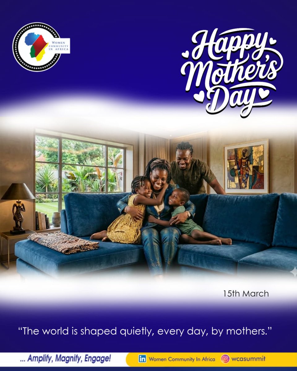 WomenWca14691's tweet photo. The Women Community in Africa celebrates the strength, love, and resilience of mothers everywhere.
Happy Mother’s Day to the women shaping our future. 💐
#MothersDay #WCA #WomenEmpowerment #AfricanWomen https://t.co/gG2ilhYY3f