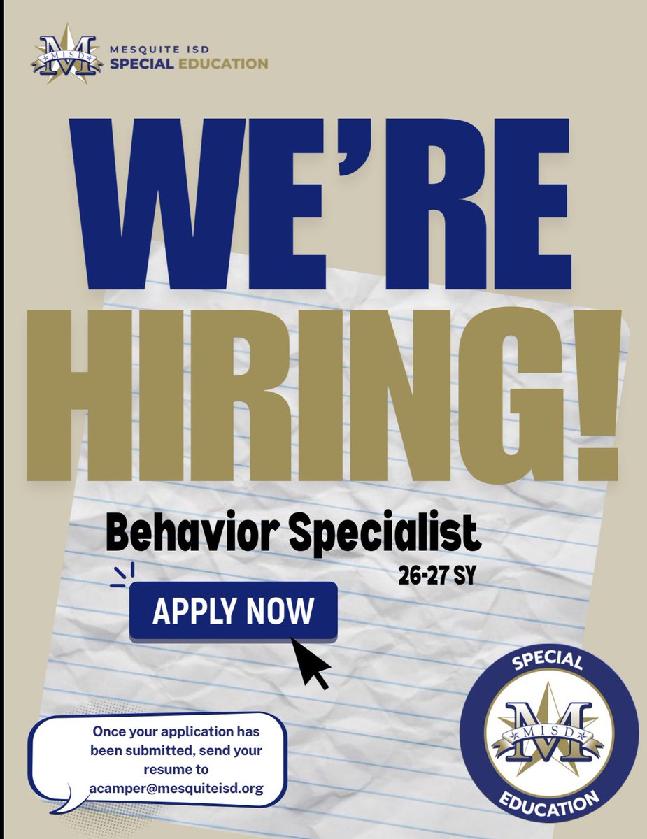 camperteach's tweet photo. I am looking for a dynamic individual to join our Specialized Programs Support Team for  the 26-27 SY! 

Please help me spread the word! Great opportunity for teachers that are looking to impact classrooms NOT escape the classroom. https://t.co/bc2kXiGtph