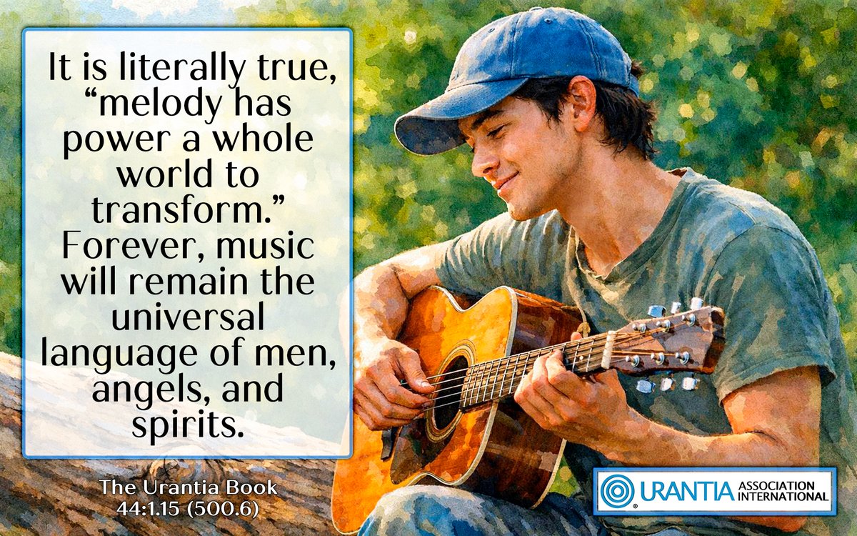 UrantiaAssoc's tweet photo. 1. The Celestial Musicians
44:1.15 (500.6) While you have assembled some beautiful melodies on Urantia, you have not progressed musically nearly so far as many of your neighboring planets in Satania. https://t.co/8jztqWpMzA https://t.co/twlrSgkndV