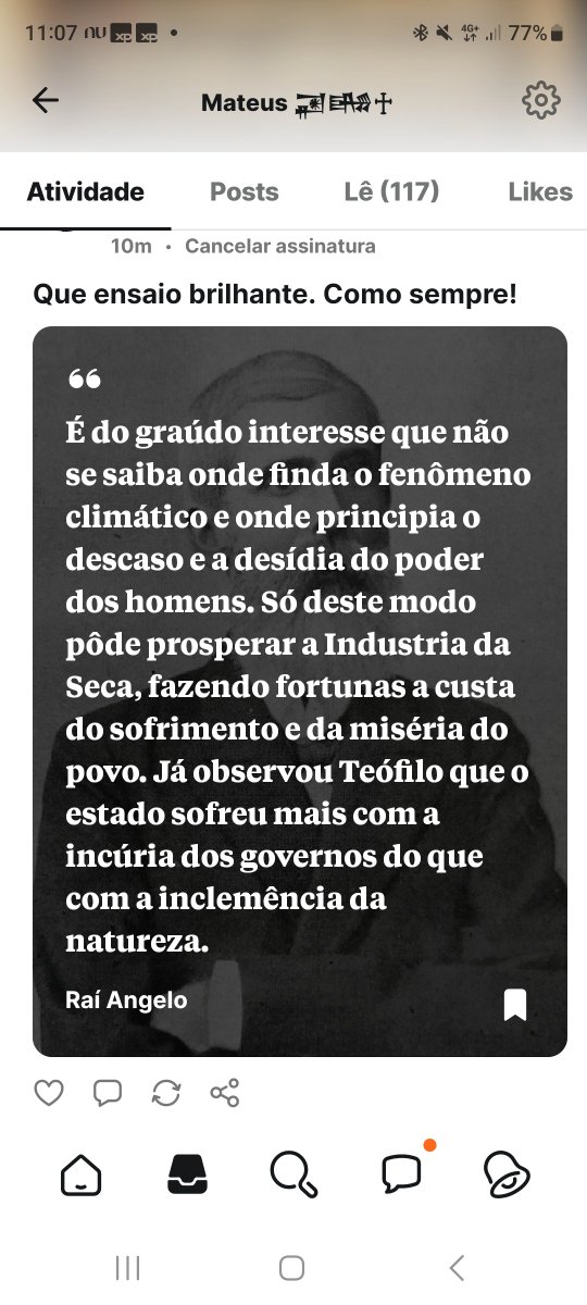 MateusMBruno's tweet photo. Vocês precisam começar a ler os textos do @dipsografia no Substack. São bons demais. https://t.co/XNvVXfSqCH