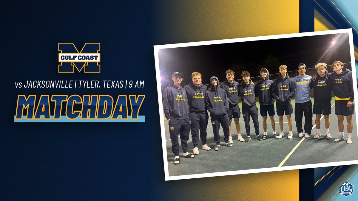 MGCCCBulldogs's tweet photo. TENNIS | No. 13 @MGCCCTennis Men wraps up in the Lone Star State today:
🆚 : No. 15 Jacksonville
📍 : Tyler, Texas
🕒 : 9 am https://t.co/FfL3LcpVyp