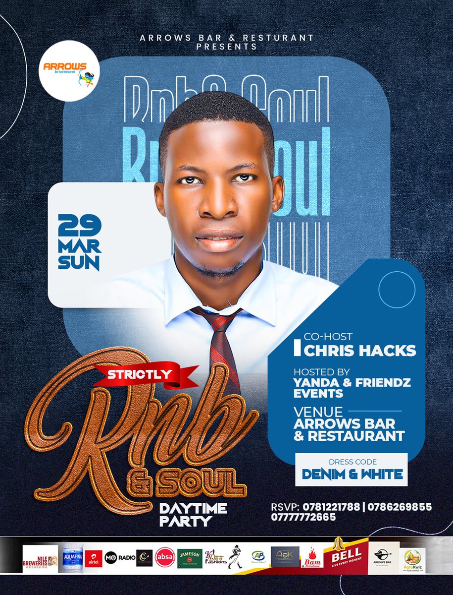 Hoima city...get ready for RnB daytime party at Arrows bar..featuring <a href="/djMatson/">DJ Matson Edmond</a> 29th March