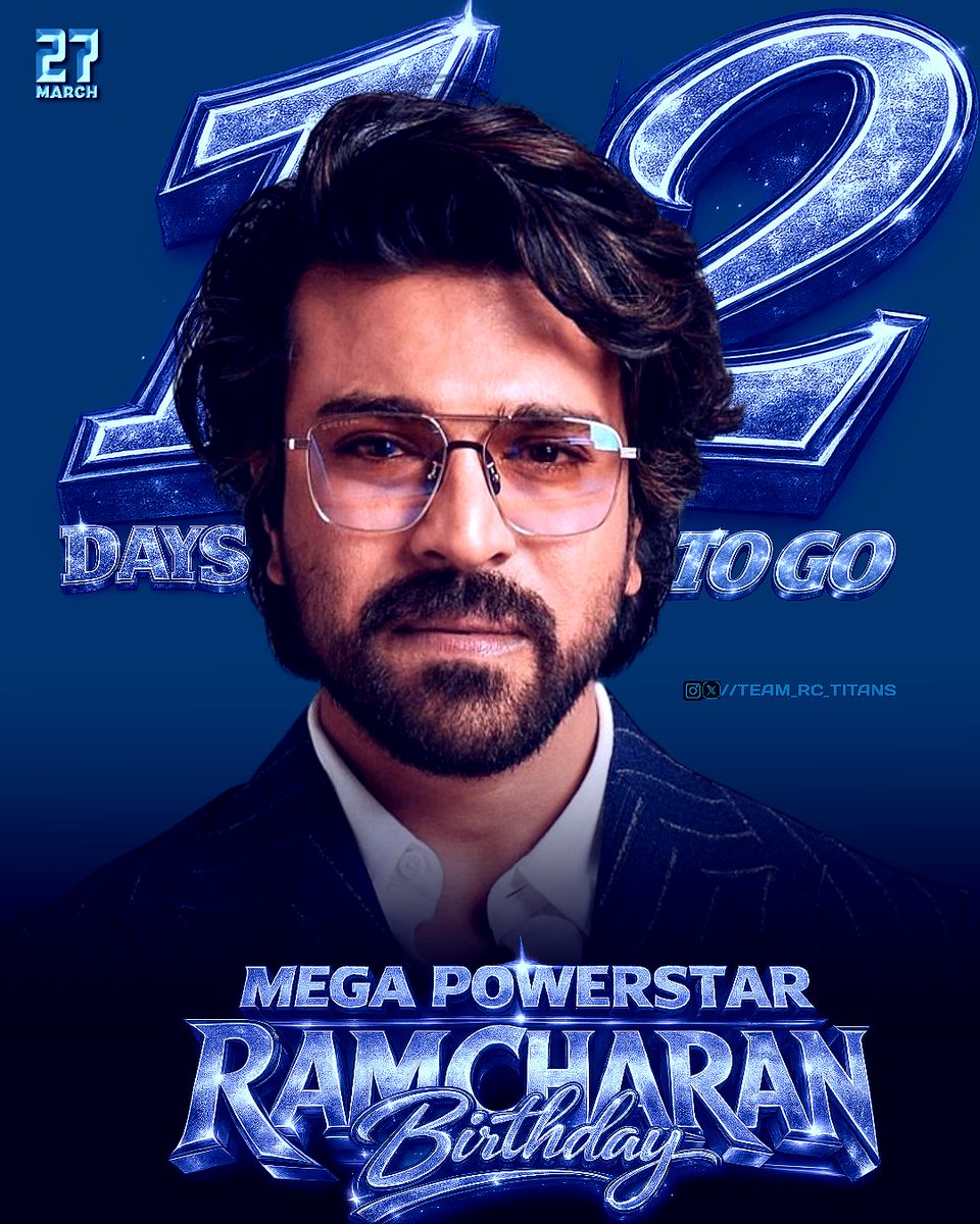 Team_rc_titans's tweet photo. 12 Days Until the King’s Day 👑 Get Ready Mega Fans! ❤️‍🔥

#PeddiOnApril30 #Peddi https://t.co/eZiu1yA09J