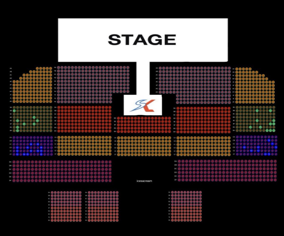 ผังที่นั่งคร่าวๆค้าบ เราทำไว้เทียบที่นั่งเลยเอามาแบ่งปันค่า (ไม่เป๊ะเท่าไหร่นะคะ ตาลายยย 😂) #SeaKeenFanMeeting