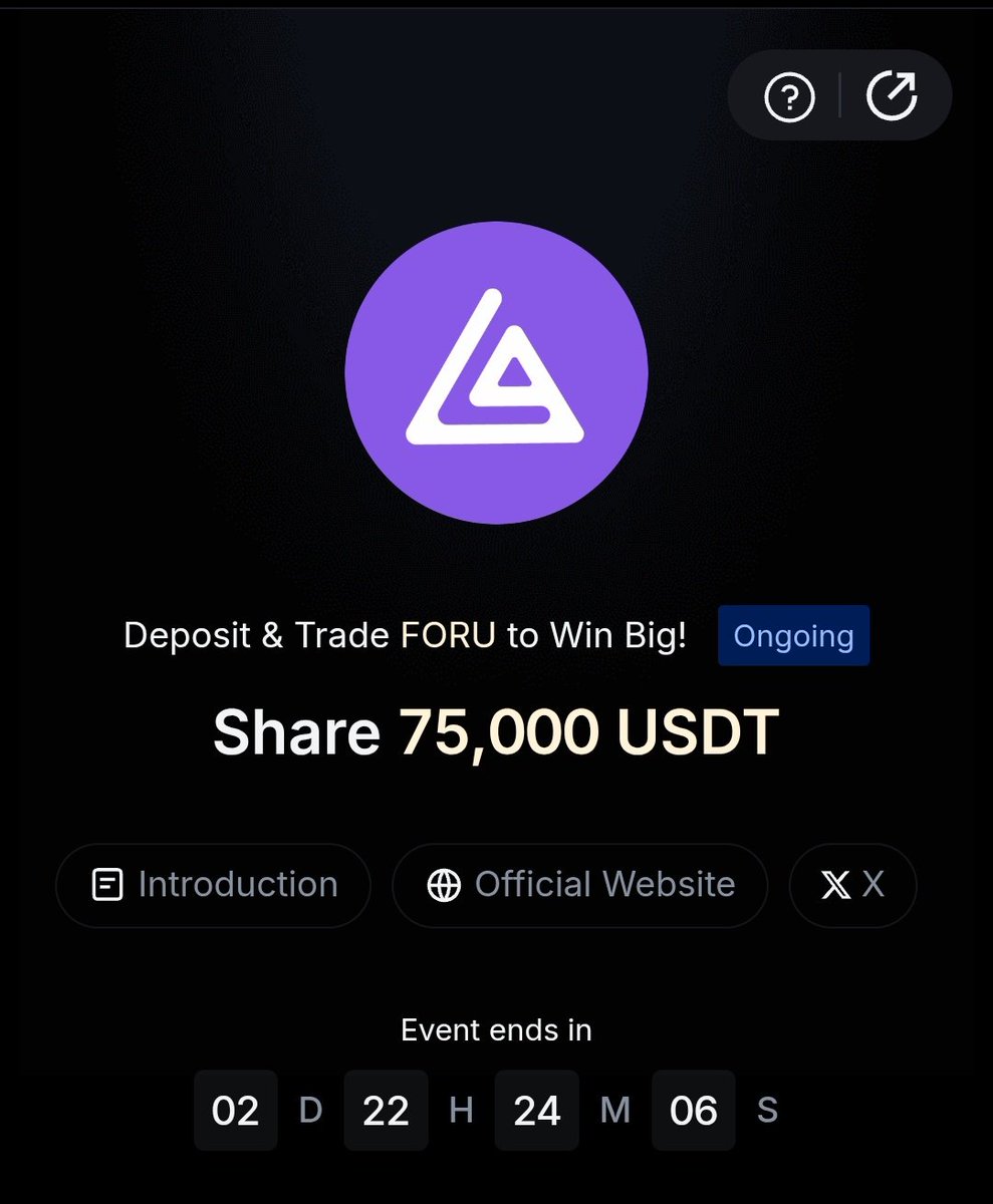 📢 An Opportunity to Win Big is Still available on <a href="/MEXC_Official/">MEXC</a> 🔥

Whether you are a New User or an Old User of the Exchange, you can Participate in the Ongoing FORU Campaign on MEXC with a Chance to share in the $75,000 Reward Pool 🤯

The $FORU token is already Listed on the