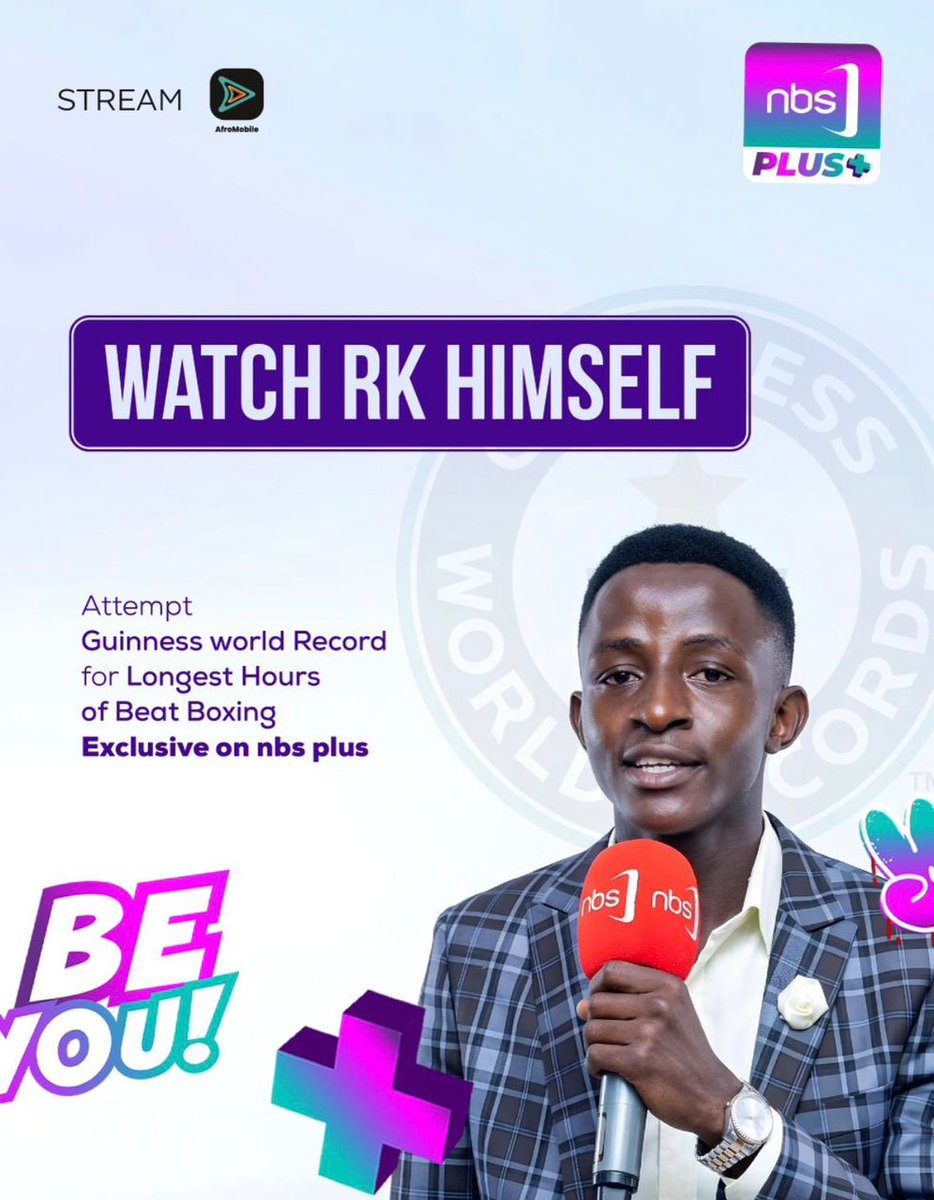 nbstv's tweet image. RK Himself is attempting the Longest Hours of Beat Boxing — and you can watch it ALL go down LIVE!

🔥 Exclusively on NBS Plus
📱 Catch every beat on TikTok Live: @nbsplus [afromobile.com/tv/player/76]

#NBSPlus #BeYou