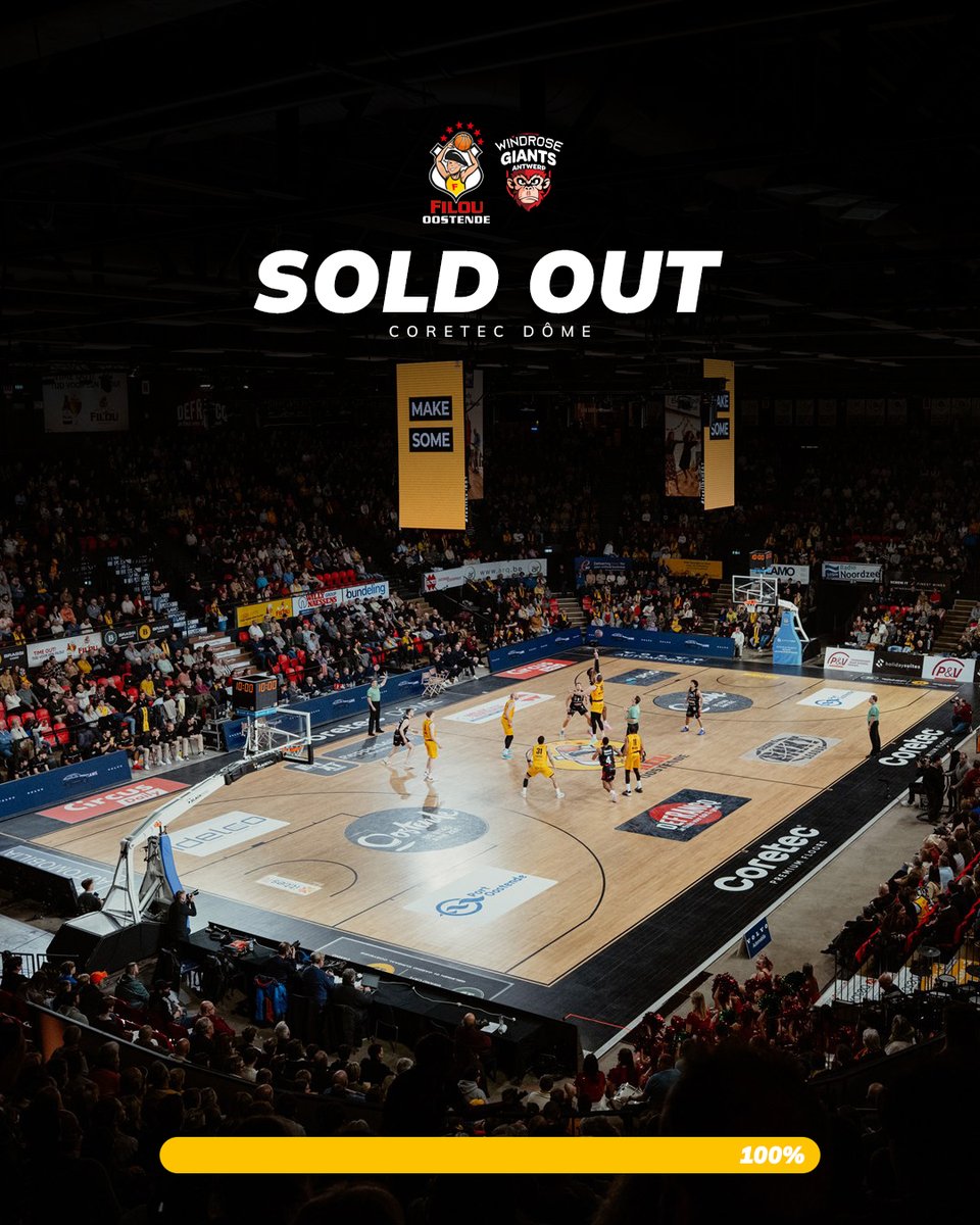 bc_oostende's tweet photo. 5.000 fans in de Coretec Dôme. 💛
#wearebco https://t.co/V5OQA7CvuE