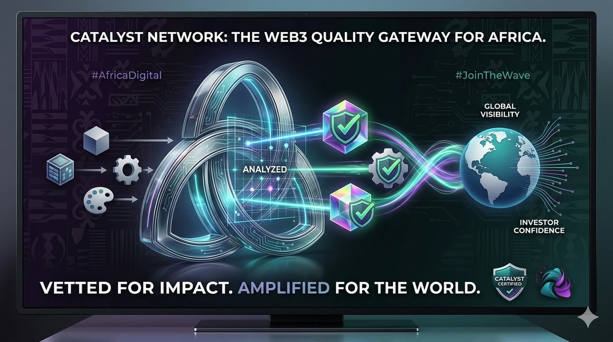 catalystnet001's tweet photo. Africa is home to world-class Web3 innovation, but visibility is a hurdle. 🌍
​At Catalyst Network, we don't just amplify; we VET. 🔍
​We identify high-potential projects and project them onto the global stage. 🚀 https://t.co/LQQSCNmWOJ