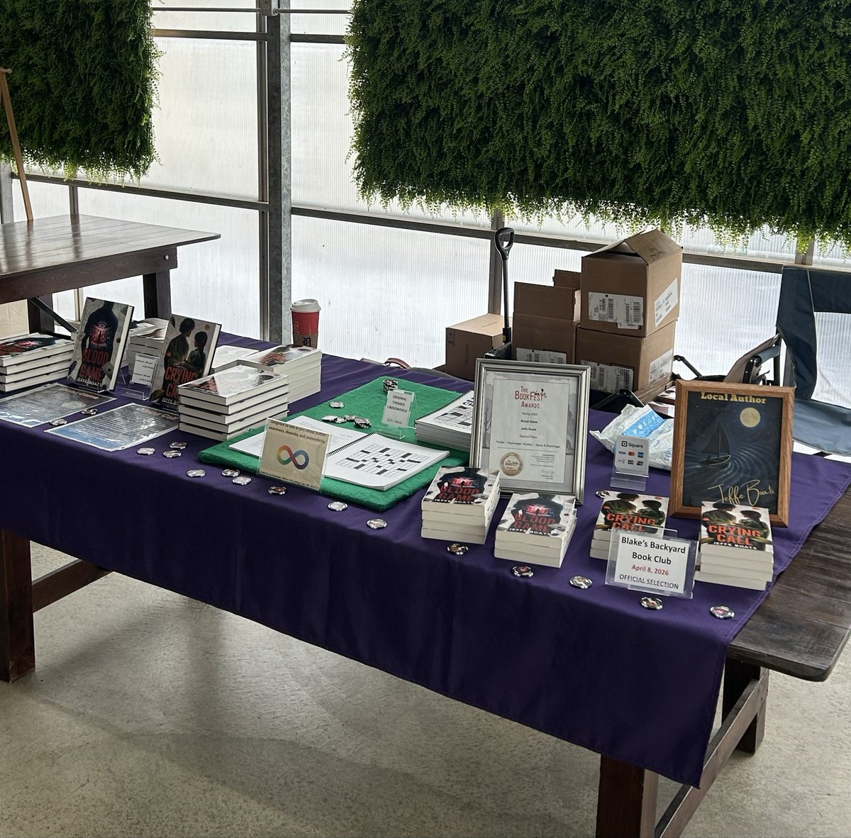 It’s Boozy Bookfest time at Blake’s Backyard in Romeo, #Michigan.  I hope to see you at my signing table in the greenhouse! #authors #writing #writers #AuthorsOfTwitter #AuthorsOfX #indie