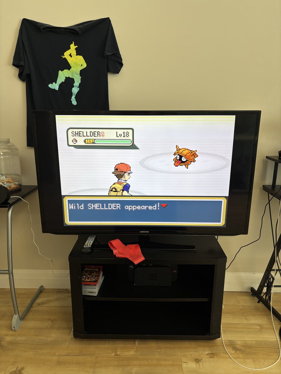 Ray_the_2nd_'s tweet photo. **First ever recorded** proof its possible to find a random encounter shiny from the old man spawning any Pokemon at any level ACE code (I forgot to hold record off my switch since i was stunned that i found it so early, my other 2 were below half odds) https://t.co/KYbNq6V4m2