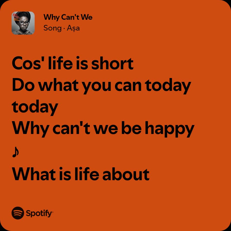 mobbedking's tweet photo. @Asa_official Does anyone else hear 5 imaginary ‘oohs’ after ‘Why can’t we be happy’ in Why Can’t We?
ooh ooh… ooh ooh ooh 😅
Just me? https://t.co/2HA6Pubdot