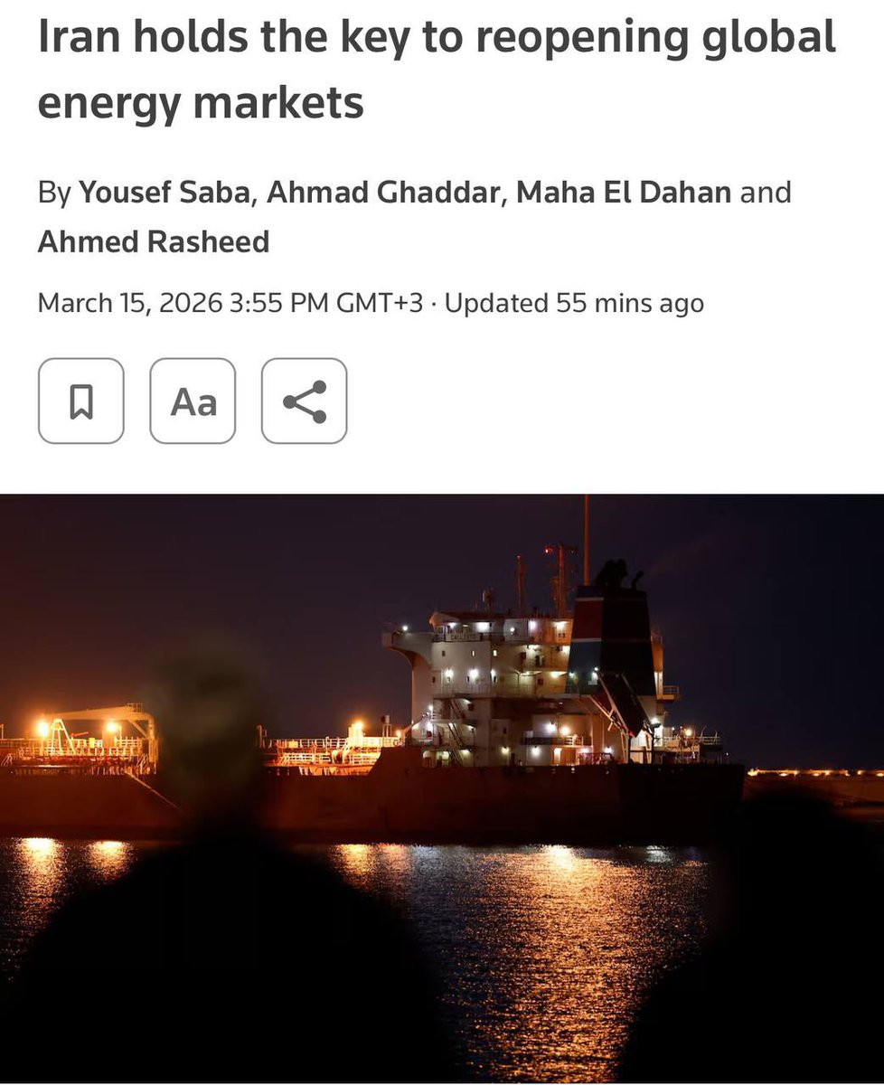 اعلام #العدو_الاميركي

إيران، هي من تملك مفتاح إعادة فتح سوق الطاقة العالمية لا الولايات المتحدة