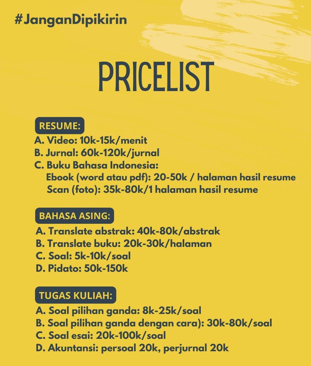 HELLO THERE!! 
open joki tugas 💗
- makalah
- laporan
- essay
- tugas hukum
- skripsi kualitatif 
- puisi anti plagiasi 
dan tugas-tugas yang ada di pin yaw, boleh wa detail tugasnya di bio! 🌸
#zonauang️️