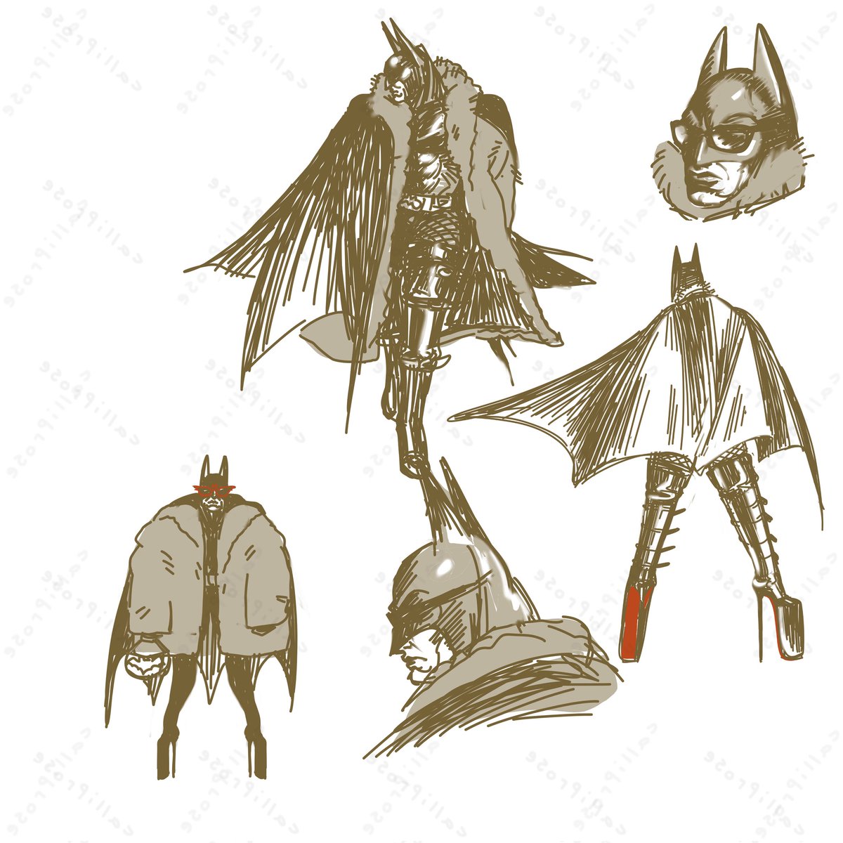 calliprose's tweet photo. Random sketches and a lighting study https://t.co/SHJjn8Id9N
