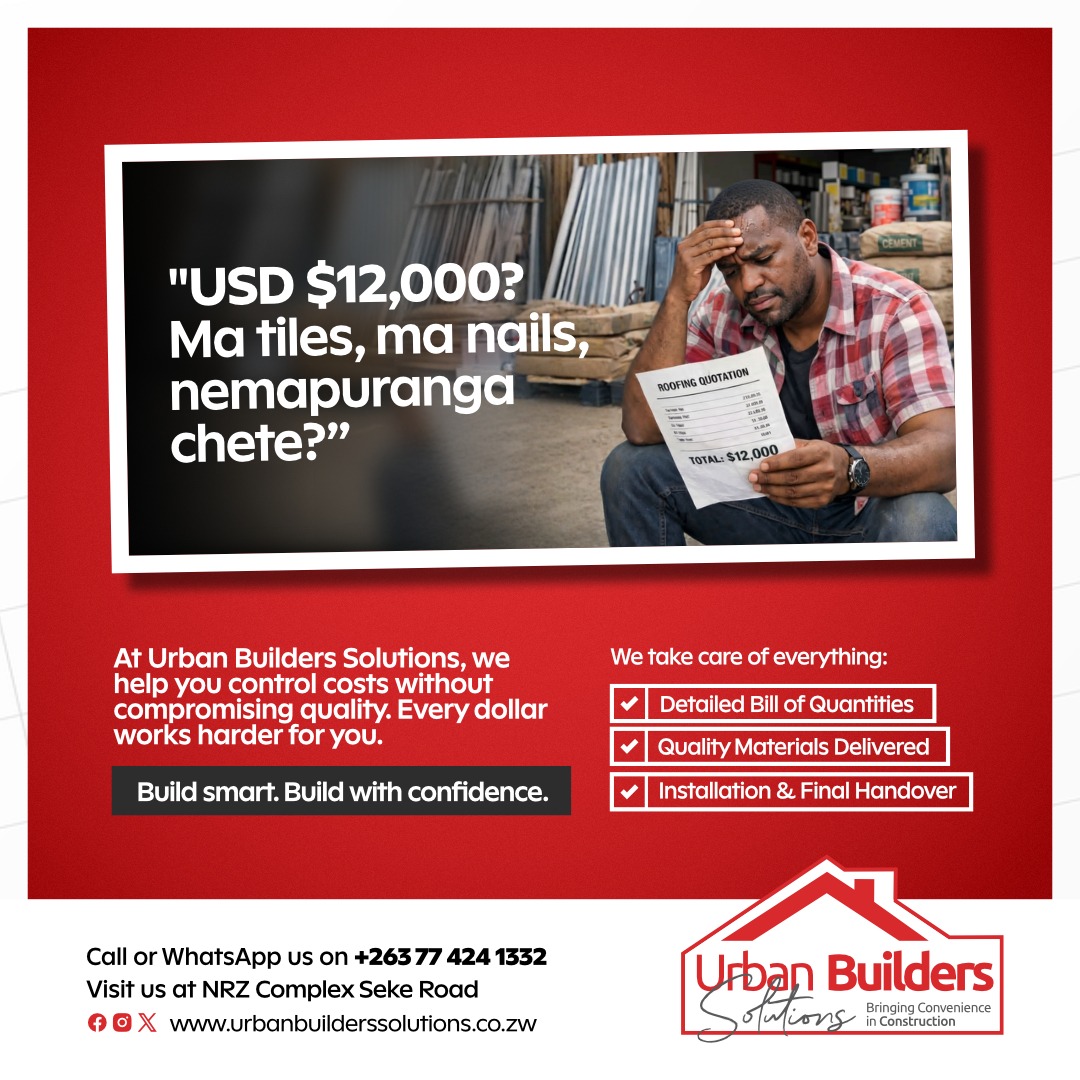 <a href="/redmarketsunday/">Red Market Sunday</a> Are you Planning  for a roofing project?  <a href="/UrbanBuilderszw/">Urban Builders Solutions</a> team are your go to guys.
📞0774241332 for quotations