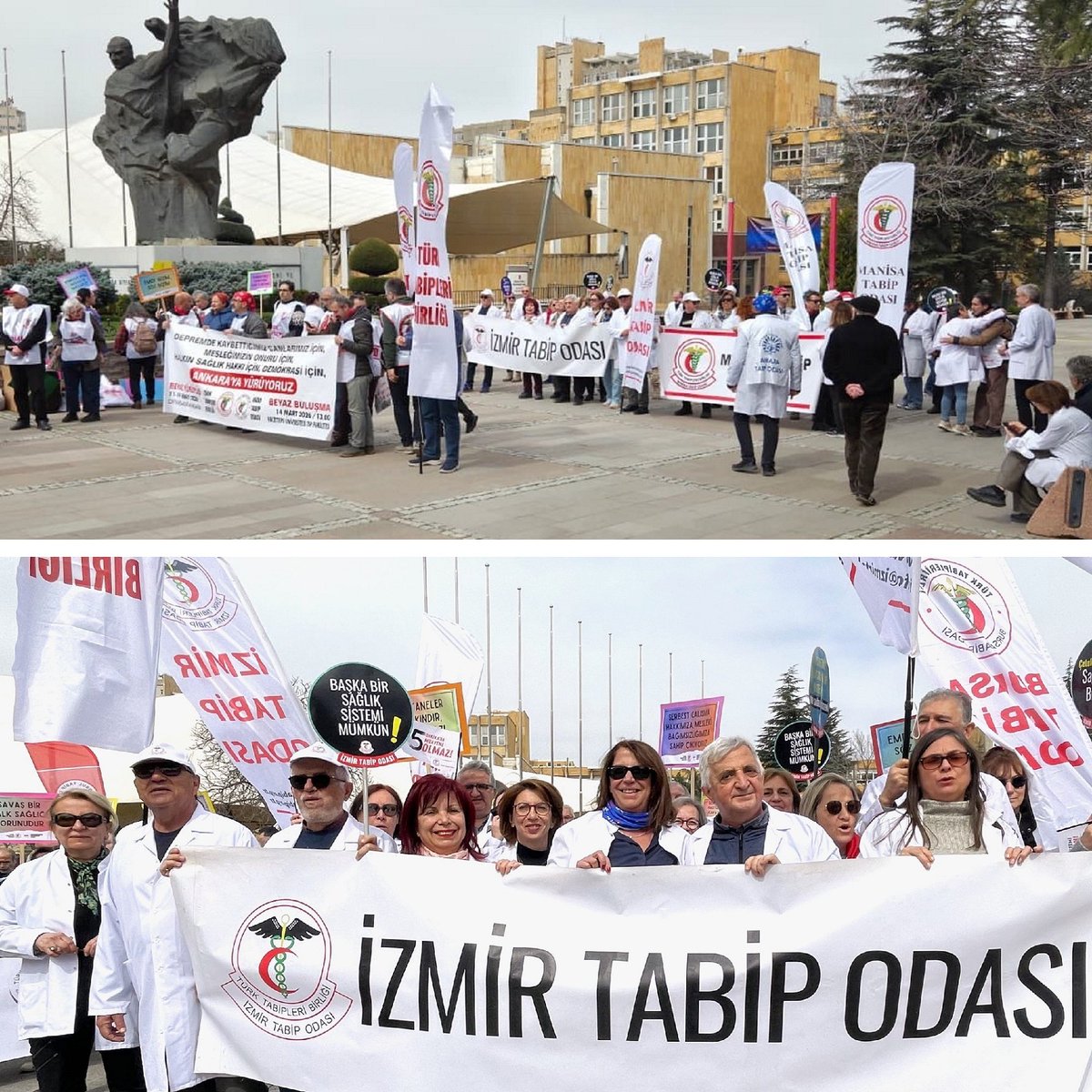 izhekdayanisma's tweet photo. Başka bir sağlık sistemi mümkün! 
 Başka bir hekimlik ortamı mümkün!  inancıyla  TTB' nin çağrısını kulak verdik. 14 Mart Ankara Hekim Buluşmasına katıldık.  Ülkenin her tarafından gelen meslektaşlarımızla  dayanışmamızı yükselttik. 

Yaşasın Hekim Dayanışması https://t.co/gLg6CFGuyo