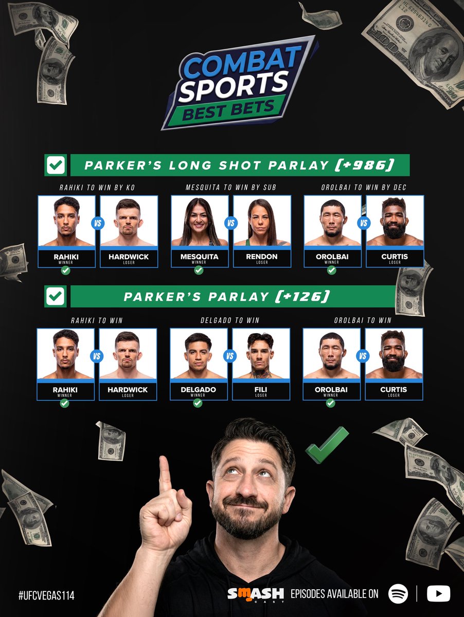 The parlays were on 🔥 last night <a href="/smashcastmedia/">Smash Cast</a> .. onto #ufclondon and #pflmadrid