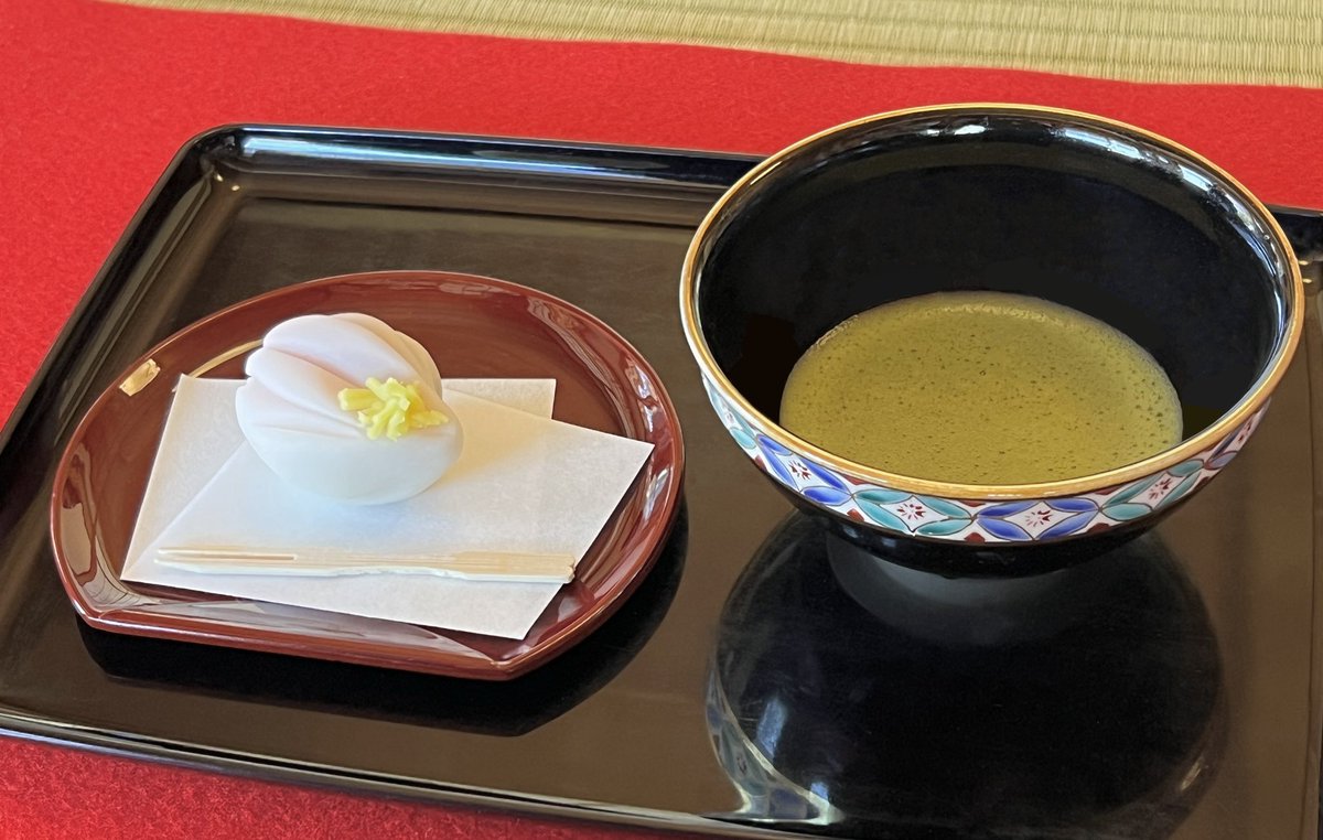 A_rina31's tweet photo. 掛川城の二ノ丸でいただいた抹茶と桜の練り切りが美味しすぎて感動した…！数寄屋造りの茶室も広間から見える庭園も趣いっぱいで癒された🫶 https://t.co/tVRZBViO0u