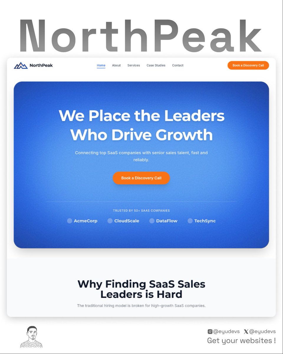 eyudevs's tweet photo. Northpeak : full saas landing page with booking integration. 

Designing and developing of such projects do make my day 🔥

https://t.co/XzMLzNoJCf https://t.co/gjbnigG0nX
