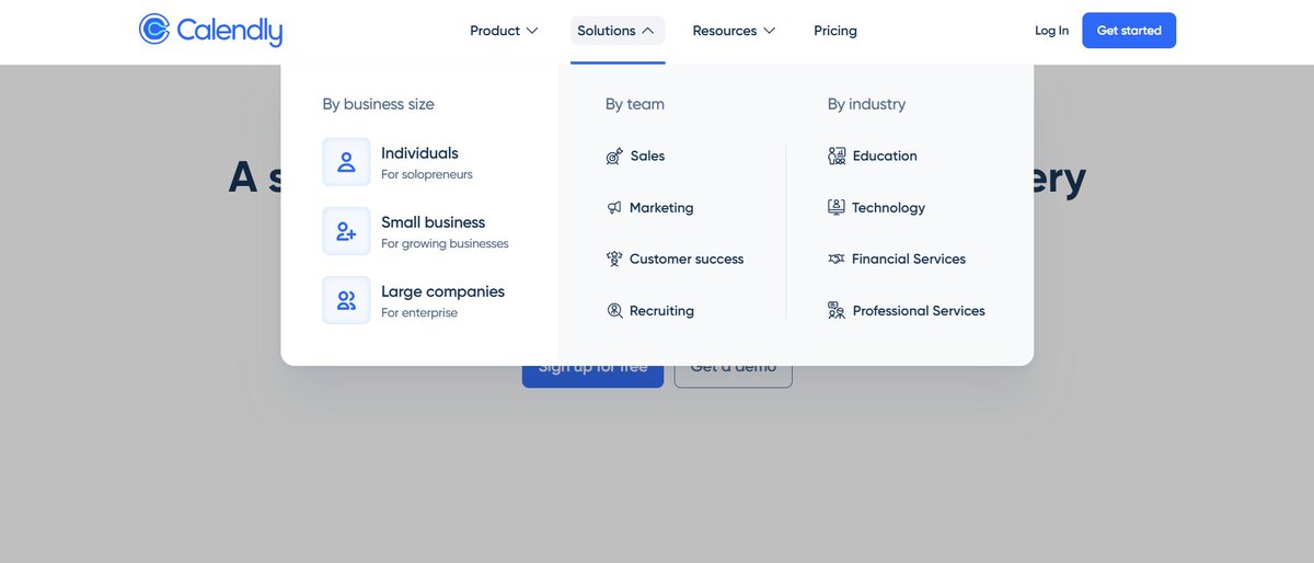Calendly solution pages examples