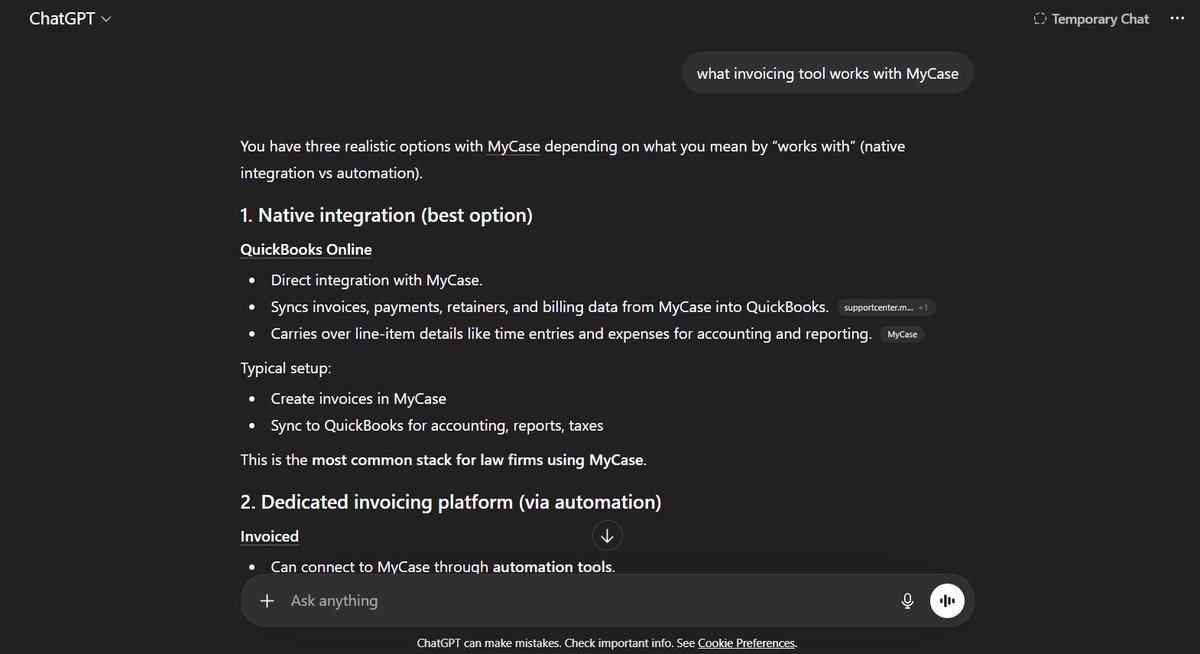 Integration page example