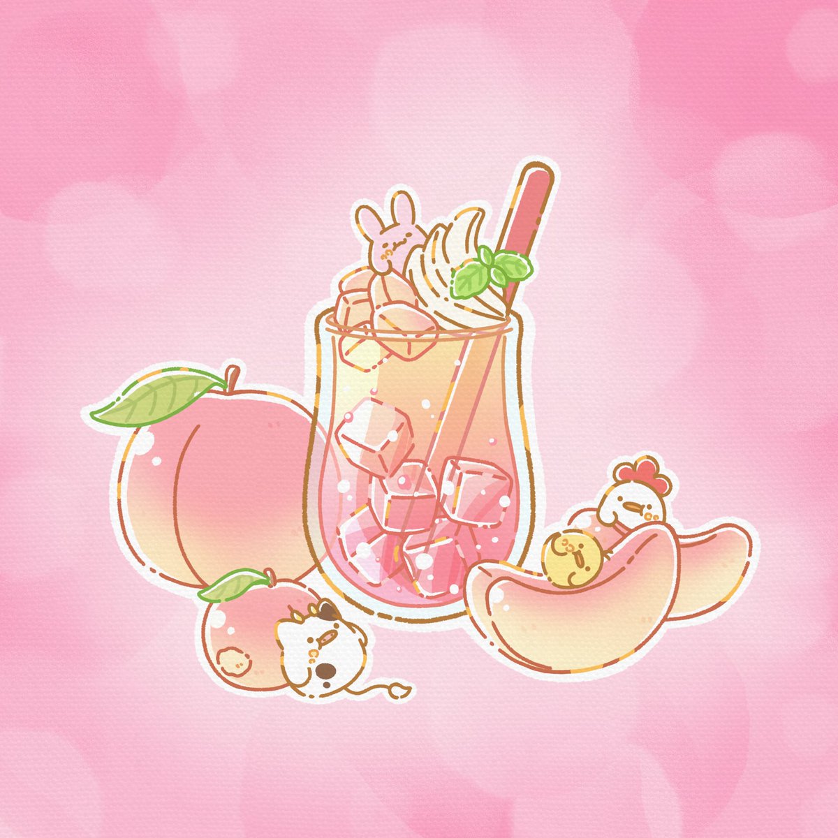 iyuhayu's tweet photo. ピーチソーダ🐇🍑💗

#ゆるいイラスト https://t.co/QxIUcZ22Lx