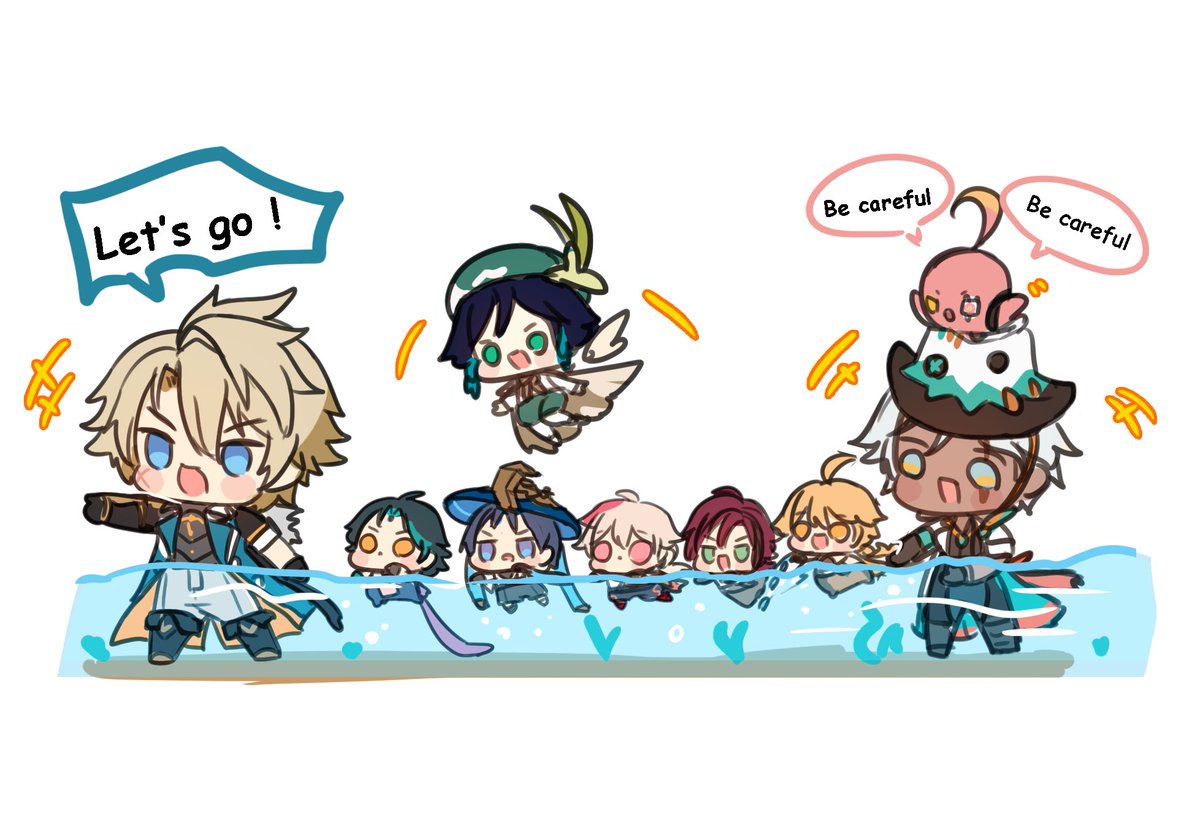 pun_rii's tweet photo. 😅 Anemo swim ! 
#varka #venti #xiao #wanderer #kazuha #heizou #aether #ifa #genshin https://t.co/JgRjjyyKXx
