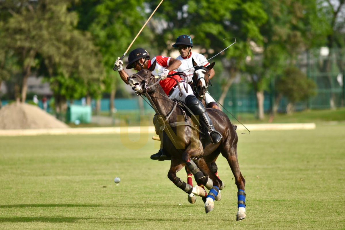 UNI_Photos's tweet image. In Photos | Polo players of Rajnigandha Achievers and Thunder Bolts in action during the final of the Aditya Birla Memorial Polo Cup 2026 at Jaipur Polo Ground in Delhi.

📸: Ritik Jain / UNI

#AdityaBirlaMemorialPoloCup2026 | #Polo | #RajnigandhaAchievers | #Delhi | #UNI