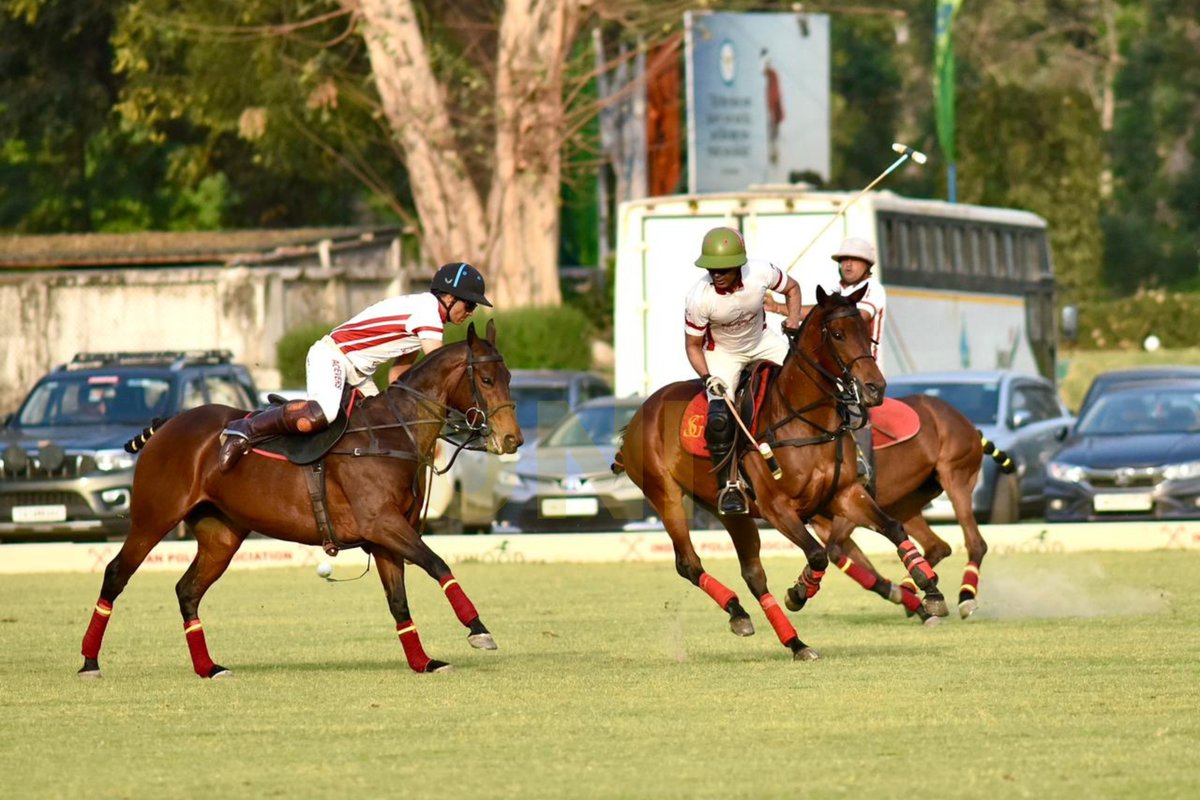 UNI_Photos's tweet image. In Photos | Polo players of Rajnigandha Achievers and Thunder Bolts in action during the final of the Aditya Birla Memorial Polo Cup 2026 at Jaipur Polo Ground in Delhi.

📸: Ritik Jain / UNI

#AdityaBirlaMemorialPoloCup2026 | #Polo | #RajnigandhaAchievers | #Delhi | #UNI