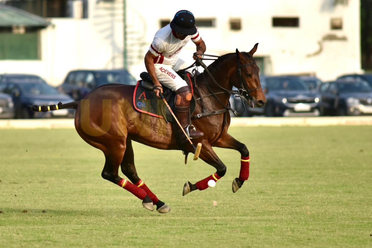 UNI_Photos's tweet image. In Photos | Polo players of Rajnigandha Achievers and Thunder Bolts in action during the final of the Aditya Birla Memorial Polo Cup 2026 at Jaipur Polo Ground in Delhi.

📸: Ritik Jain / UNI

#AdityaBirlaMemorialPoloCup2026 | #Polo | #RajnigandhaAchievers | #Delhi | #UNI