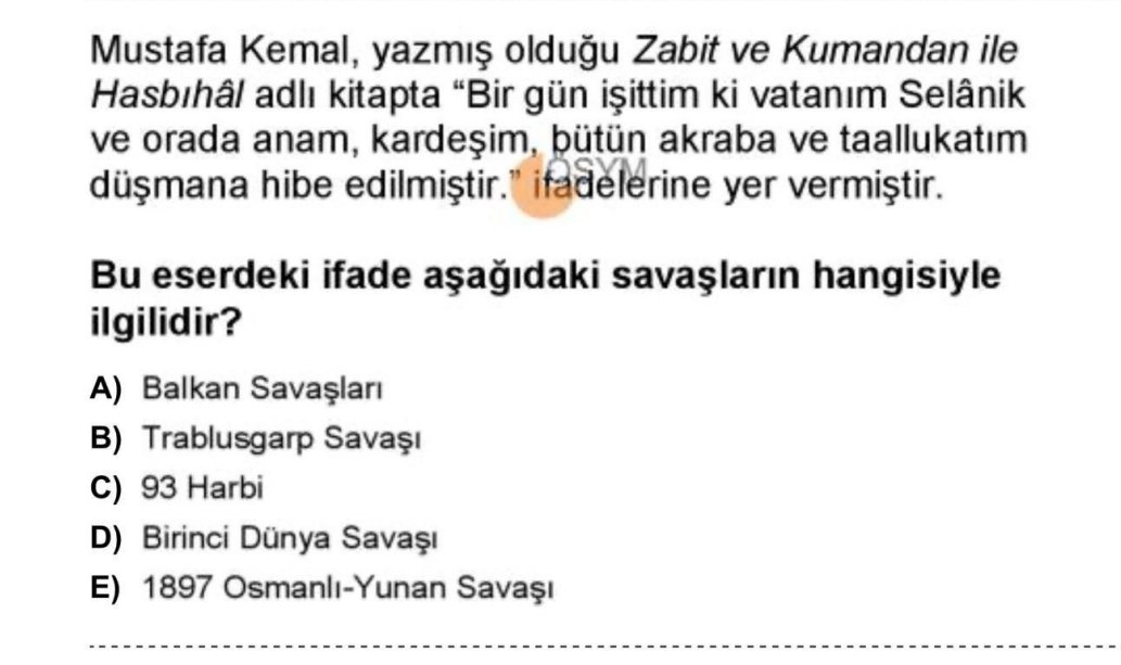 2026 EKYS Sınavında Çıktı 

Cevaplar yoruma. 🗯️